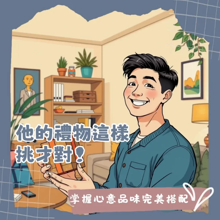 男生禮物挑選攻略，涵蓋實用、科技、品味、興趣四大方向，提供關係、預算、個性化建議。