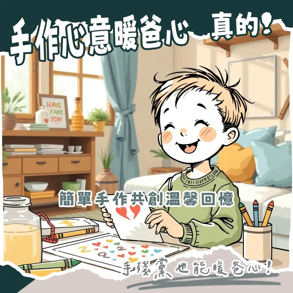 簡單DIY父親節禮物，孩子可參與的手作卡片、手繪馬克杯、相框教學，讓爸爸感受暖暖心意。
