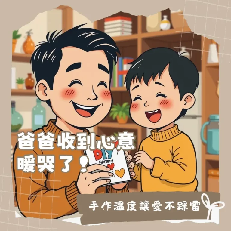 父親節禮物DIY，展示手作卡片、馬克杯、相框等創意，傳達心意與實用兼具的禮物選項