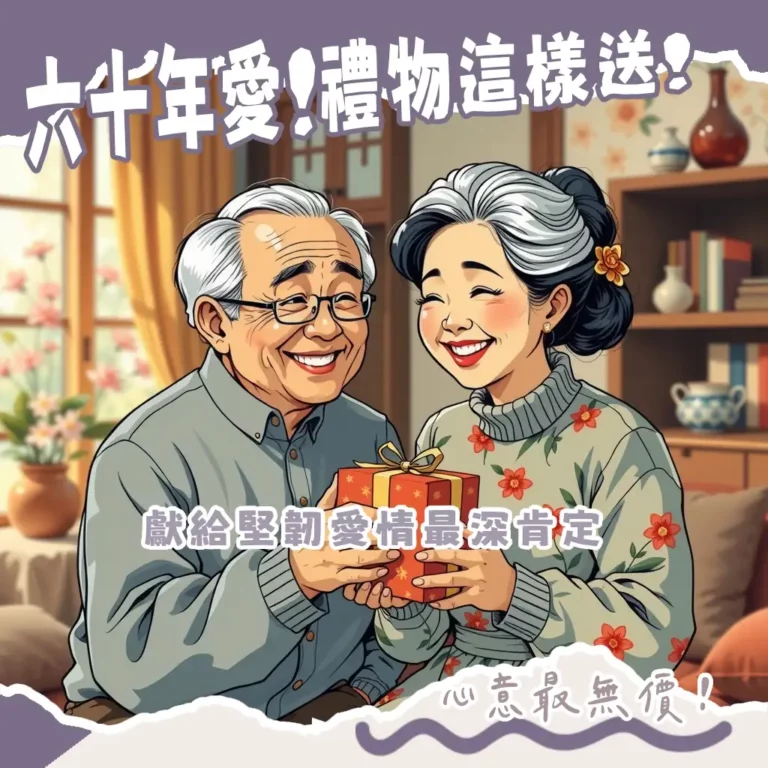 結婚60週年鑽石婚禮物推薦指南，包含金飾、客製化紀念品、家族活動與健康禮品選項，讓送禮更有意義。