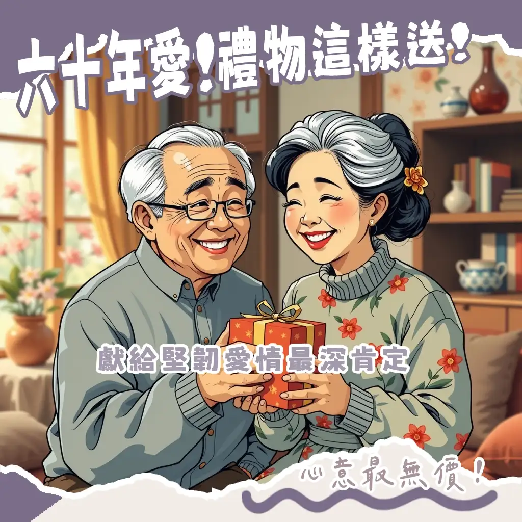 結婚60週年鑽石婚禮物推薦指南，包含金飾、客製化紀念品、家族活動與健康禮品選項，讓送禮更有意義。