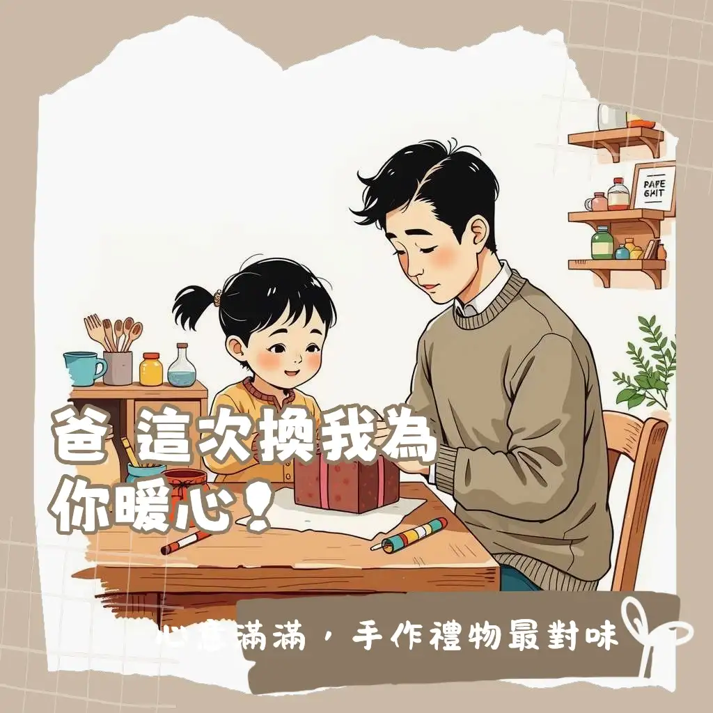 父親節手工禮物點子大全，包含卡片、皮革小物、美食，親手製作傳遞心意。
