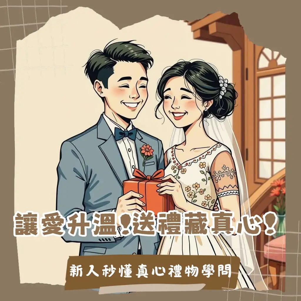 有心思結婚禮物推薦，包含客製化似顏繪、體驗課程與設計感家電等獨特又實用的結婚禮物大綱圖。