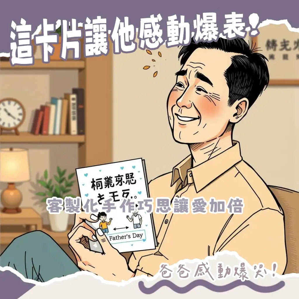 父親節卡片封面設計，結合爸爸喜好與手繪元素，創造獨一無二的心意卡片封面。