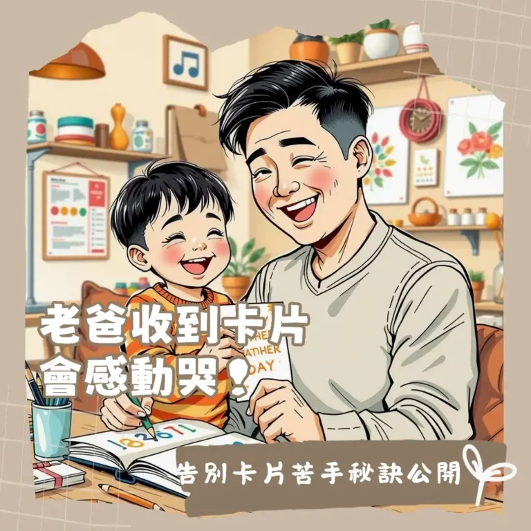 父親節卡片範本輕鬆製作,包含Canva線上設計、DIY著色稿與客製化創意祝福。