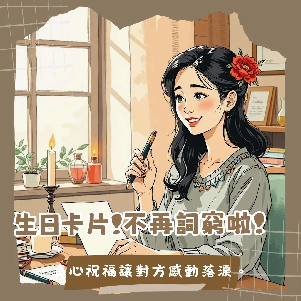 一張空白的生日卡片與筆，探討生日卡片怎麼寫的實用指南與內容建議。