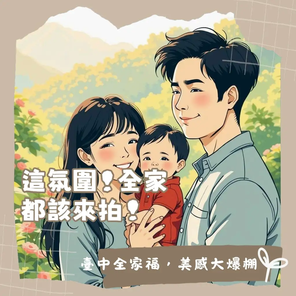 台中全家福照片拍攝指南，包含攝影棚、戶外景點推薦、方案與注意事項，助你拍出溫馨有愛的家庭合照。