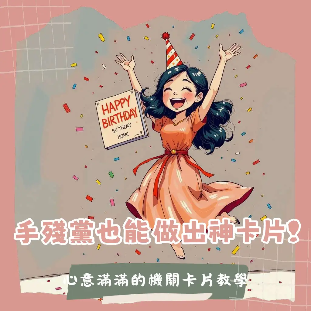 生日卡片機關DIY教學，包含立體卡、瀑布卡、爆炸卡等機關設計與製作工具，手作心意滿分。