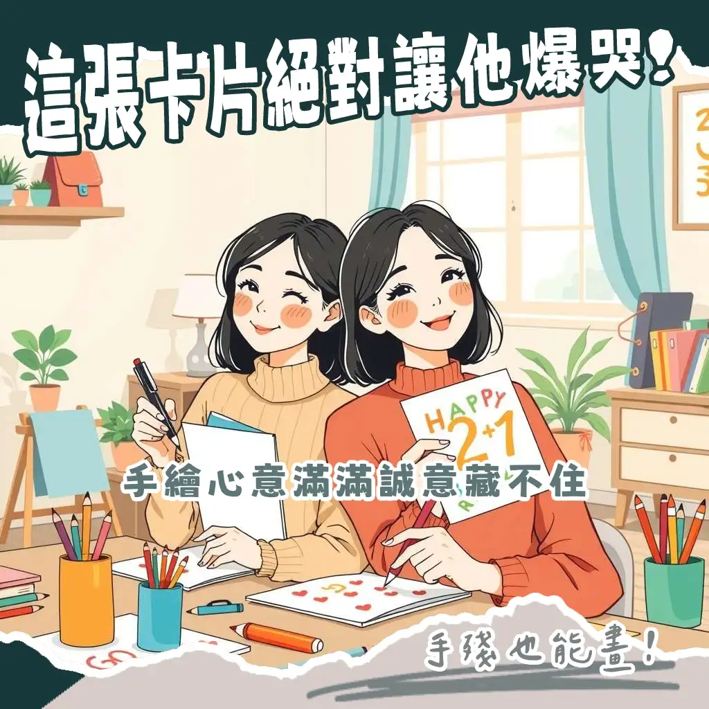 手繪生日卡片怎麼畫？簡單蛋糕、禮物、氣球元素教學，讓新手也能輕鬆畫出可愛風格的生日祝福卡片，展現獨特心意！