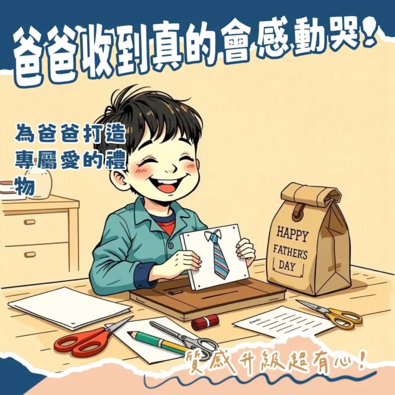 手作父親節卡片教學，包含襯衫卡、立體工具箱卡與手印畫等，輕鬆打造獨一無二的禮物心意。