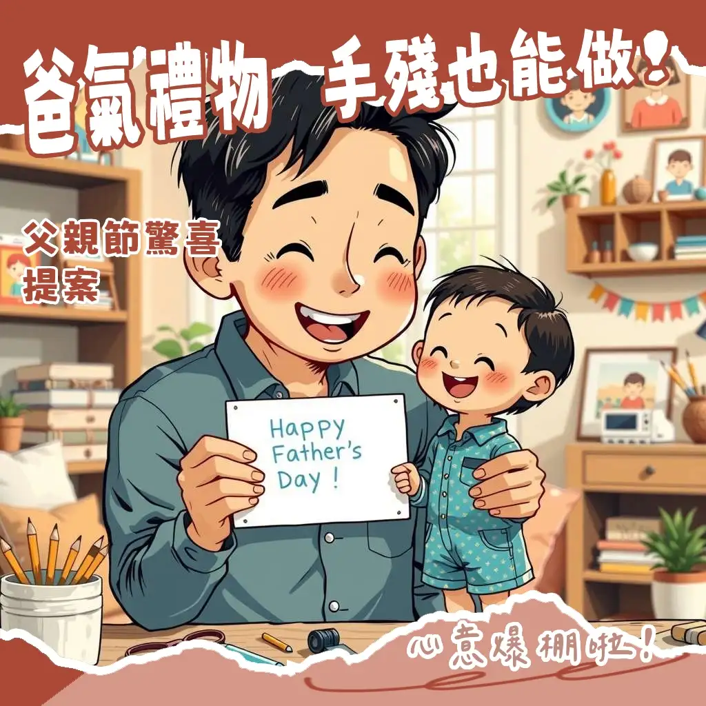 父親節禮物DIY簡單手作教學,包含馬克杯、按摩券、相冊等創意禮物點子。
