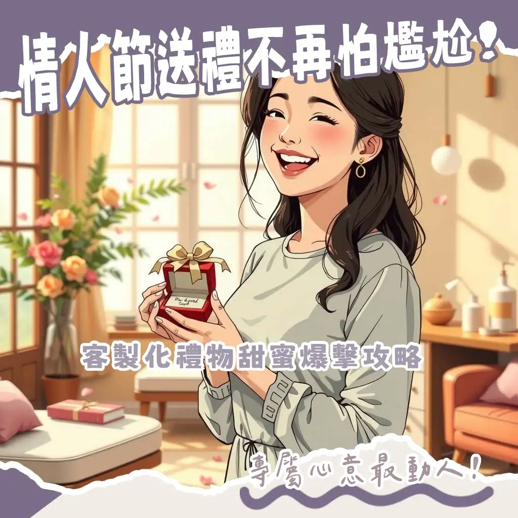 客製化情人節禮物推薦指南，包含飾品刻字、似顏繪商品與皮革小物等獨特選項。