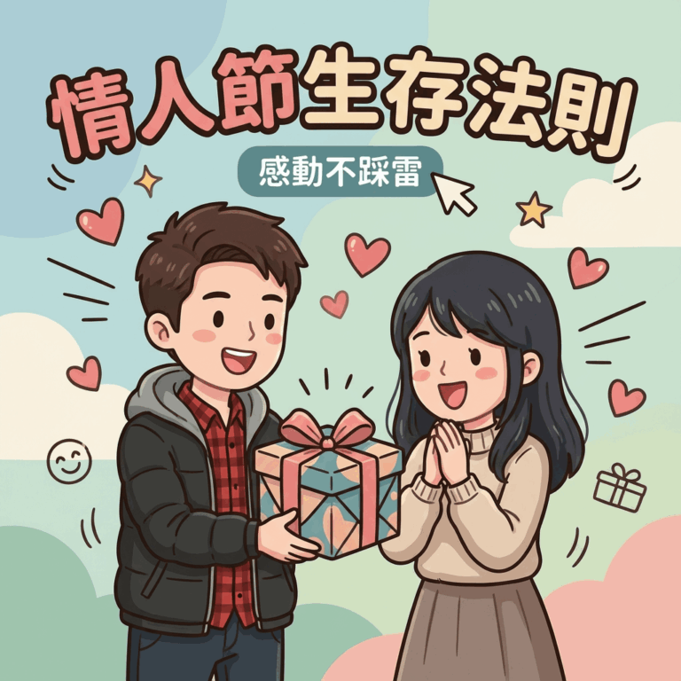 桌上擺放著包裝精美的浪漫情人節禮物、永生花束與手寫卡片，營造出溫馨感動的過節氛圍。