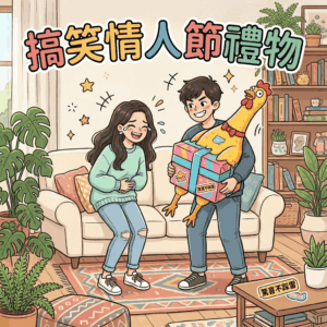 搞笑情人節禮物推薦清單，包含惡搞獎盃、趣味抱枕與客製化內褲等創意整人禮物
