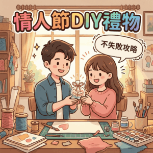 女生正在書桌前專注製作情人節DIY手作禮物與卡片的溫馨畫面