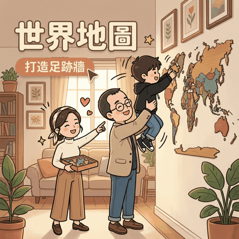 別再讓牆壁尷尬了！世界地圖木質拼圖讓你的家充滿故事感與旅行魂