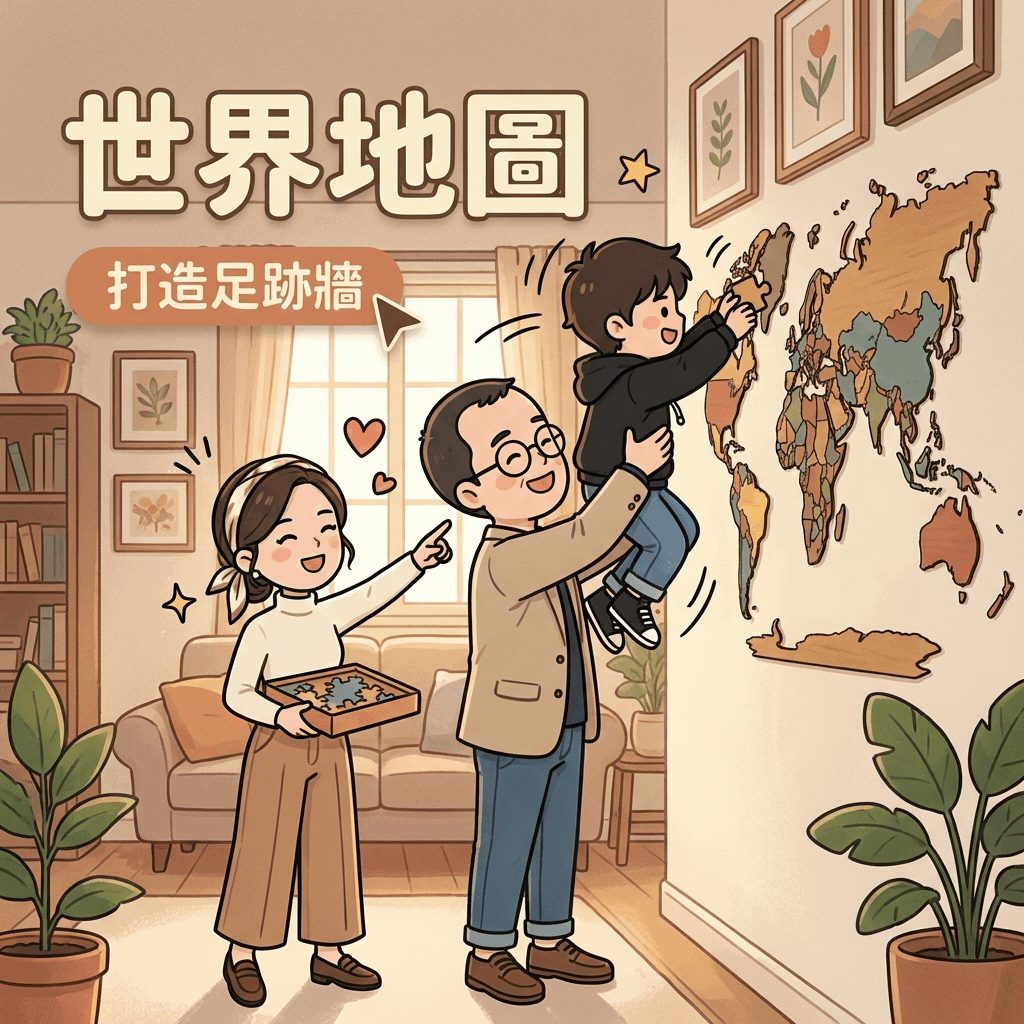 別再讓牆壁尷尬了！世界地圖木質拼圖讓你的家充滿故事感與旅行魂